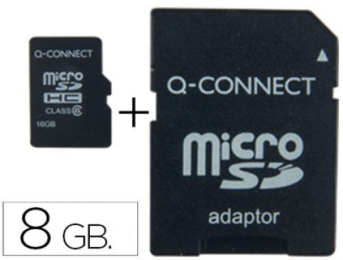 Cartao de memoria sd micro q-connect flash 8 gb classe 4 com adaptador , Q-connect , 72648 , 5705831160118